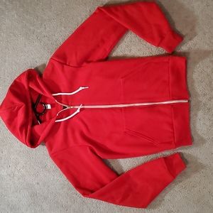 American apparel red zip up hoody